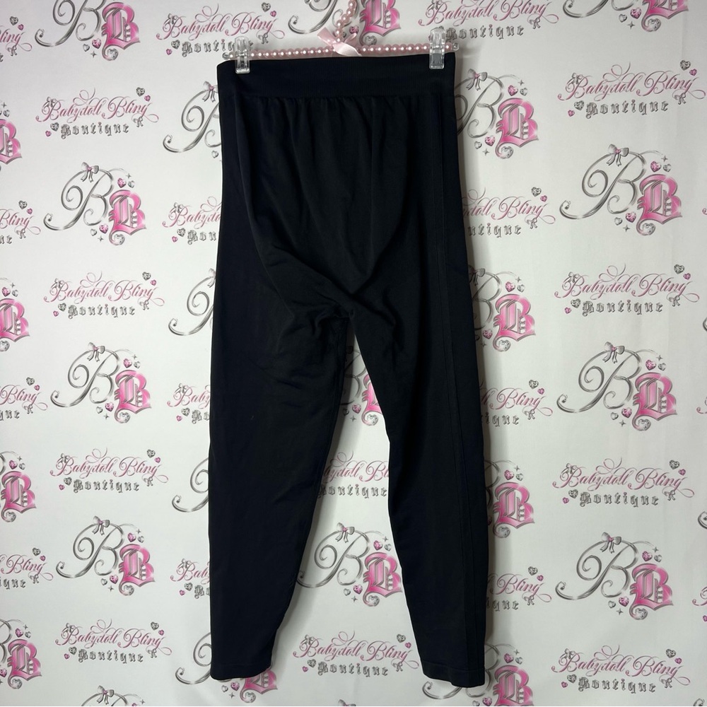 Maternity leggings pregnancy stretchy but lifting Black Sheer Leggings
